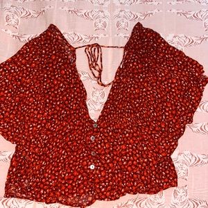 flower print flowy shirt